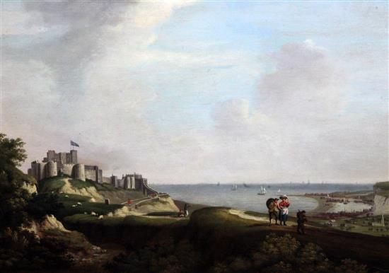 English School c.1800 Extensive view of Dover Castle and the harbour 13.5 x 20in.